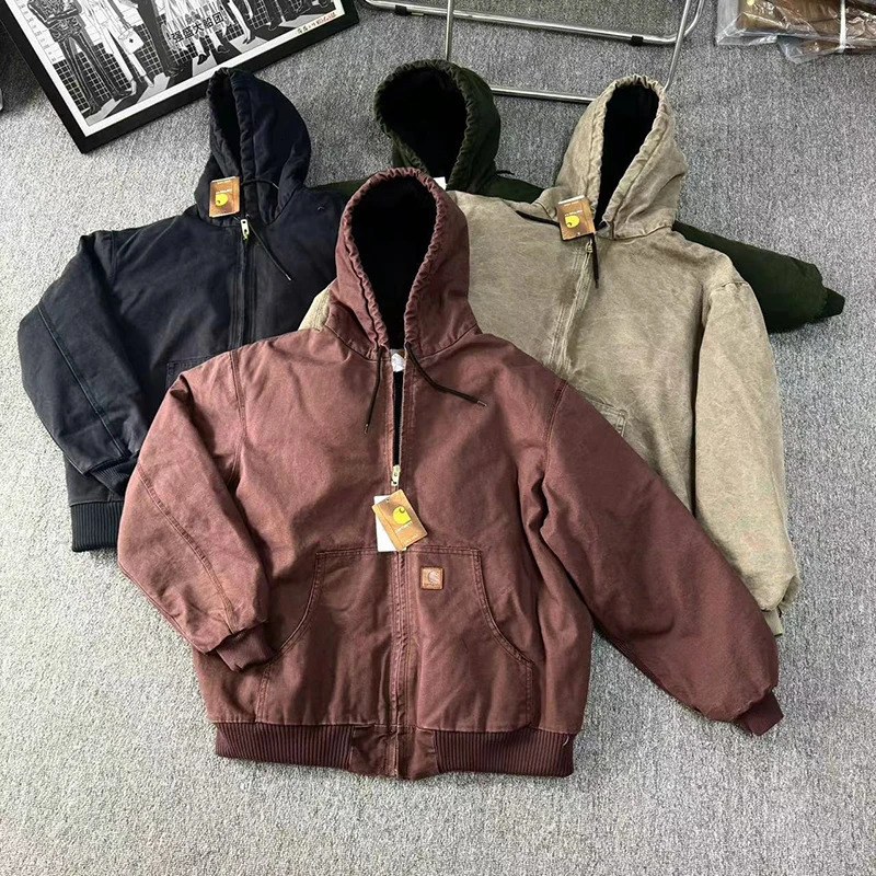 FEWQ Cotton Jacket Workwear Hooded Canvas Long Sleeves 2024 Solid Color Long Sleeve Casual Male Tops Korea Fashion 24E5378 250210