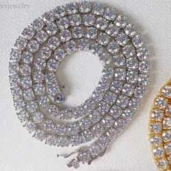 Fashion Jewelry Hip Hop Necklace Pass Dia Tester 5mm Vvs Moissanite Iced Out Tennis Chain for Men Women