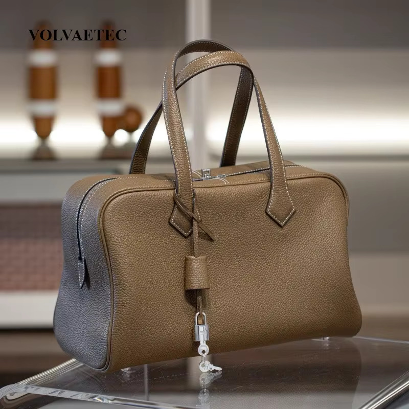 VOAETEC High Quality First Layer TC Cowhide Boston Baommuter Travel Light Large Capacity Handbag Casual Versatile - view 5