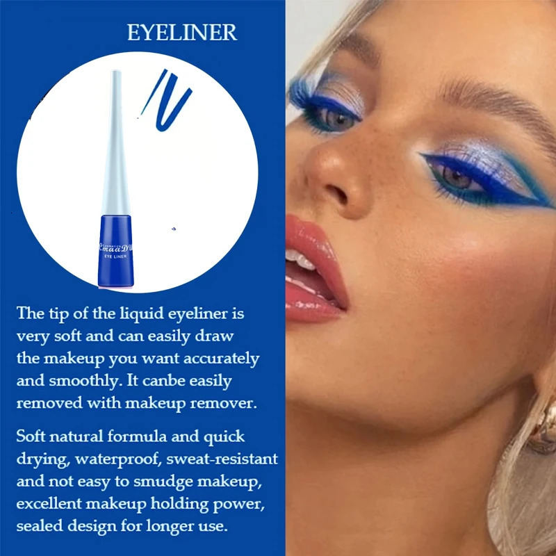 Colorful Sexy Eyeliner Liquid Blue Pencil Waterproof Easy To Wear Make Up Matte Eye Liner Red Green White Gold Brown Eyeliner 250113