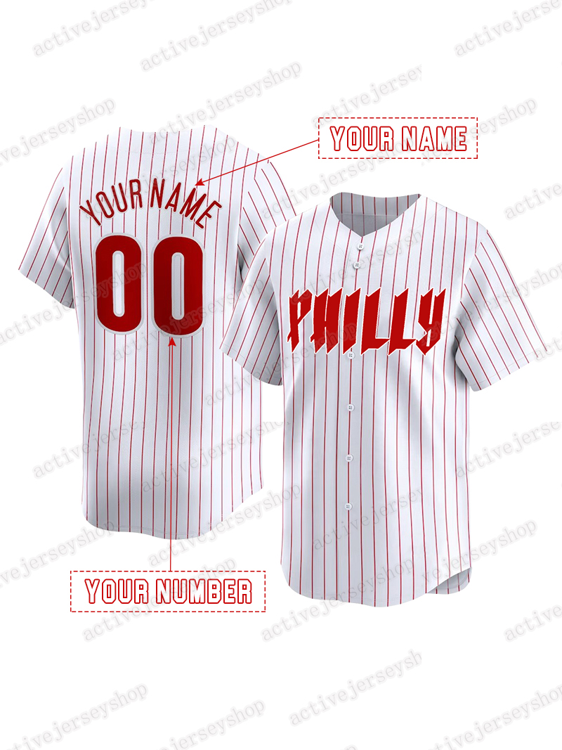 3Harper Baseball Jerseys Nola Wheeler Trea Turner Schwarber Castellanos Custom Men Women Youth