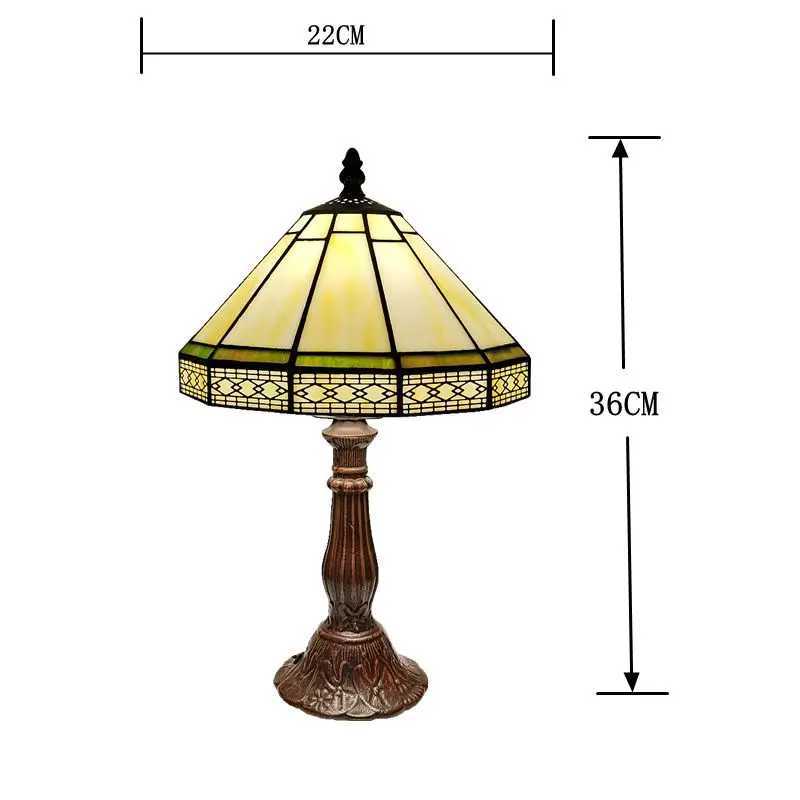 22CM Minimalist European Geometric Small Table Lamp Tiffany Style Living Room Bar Decoration Office Desk Glass Lighting Z250211