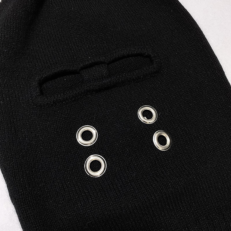 Autumn and winter warm knitted wool pullover trendy superhero corns decoration cold dome trendy hat 250211