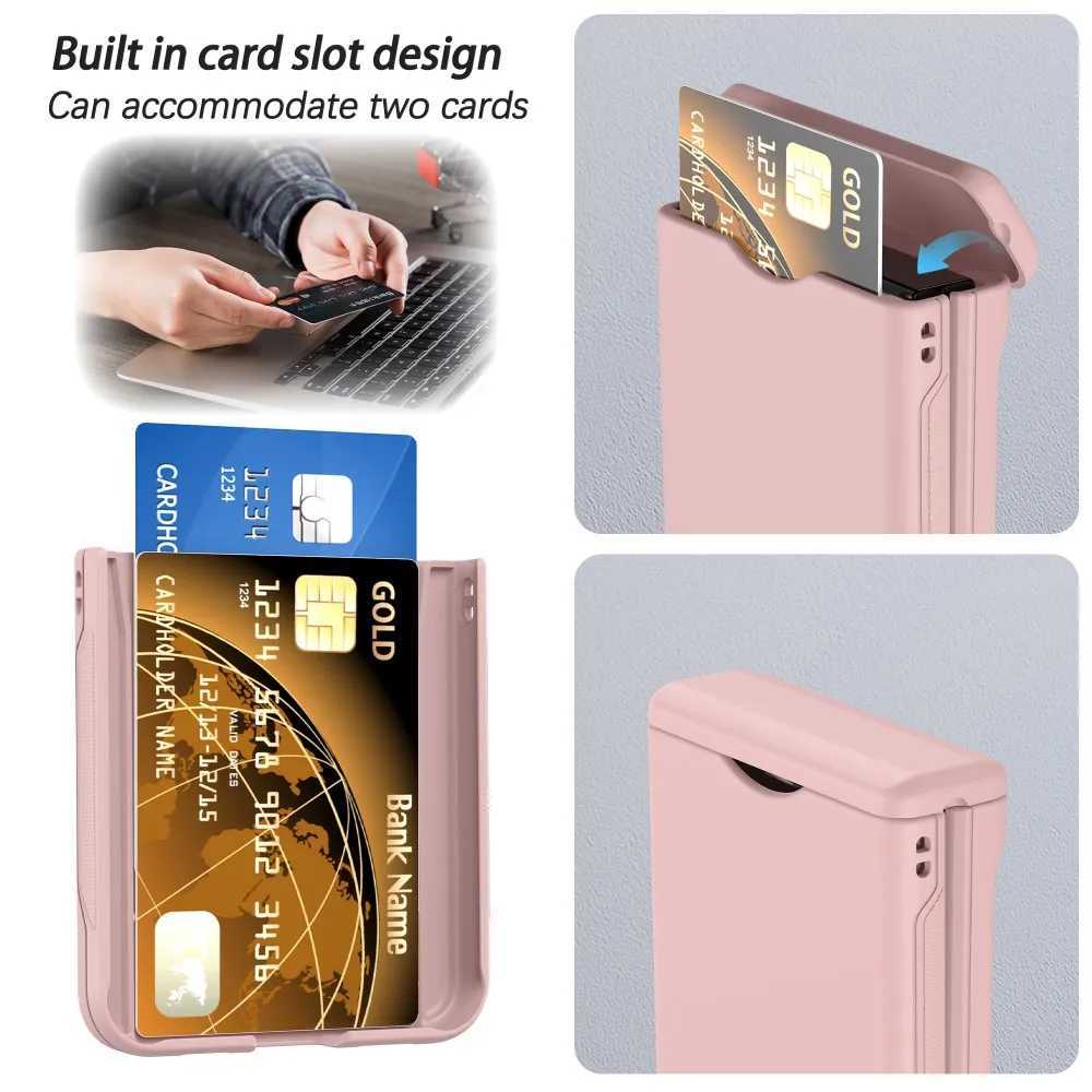 For Galaxy Z Flip 3 4 Case Matte Skin-Friendly Card Pocket Hinge All-inclusive Folding Shockproof Hard Cover Accessories Z250210