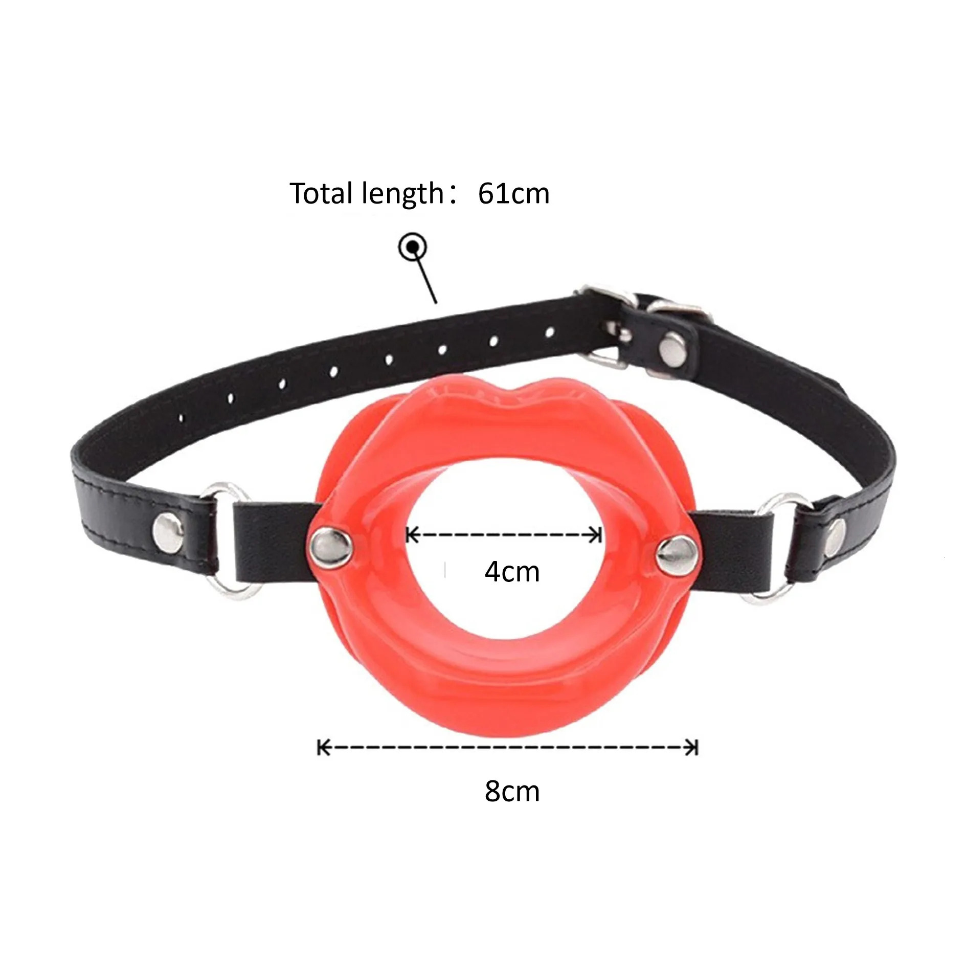 PU Leather Silicone BDSM Bondage Lips Ring Open Ball Adult Slave Erotic Sex Toy For Couples Toys Mouth Gag Games female