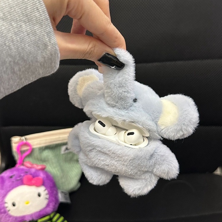 Plush blue elephant suitable for Pods2 3 protective case headphone cover headphone case pro2