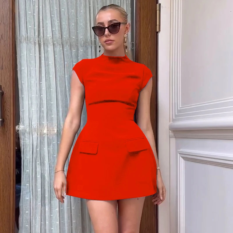 Fashion A- LINE Dress Women Elegant Party Summer Short Sleeve Black Mini Dresses Casual Streetwear Clubwear Sexy Slim Lady Dress 250210