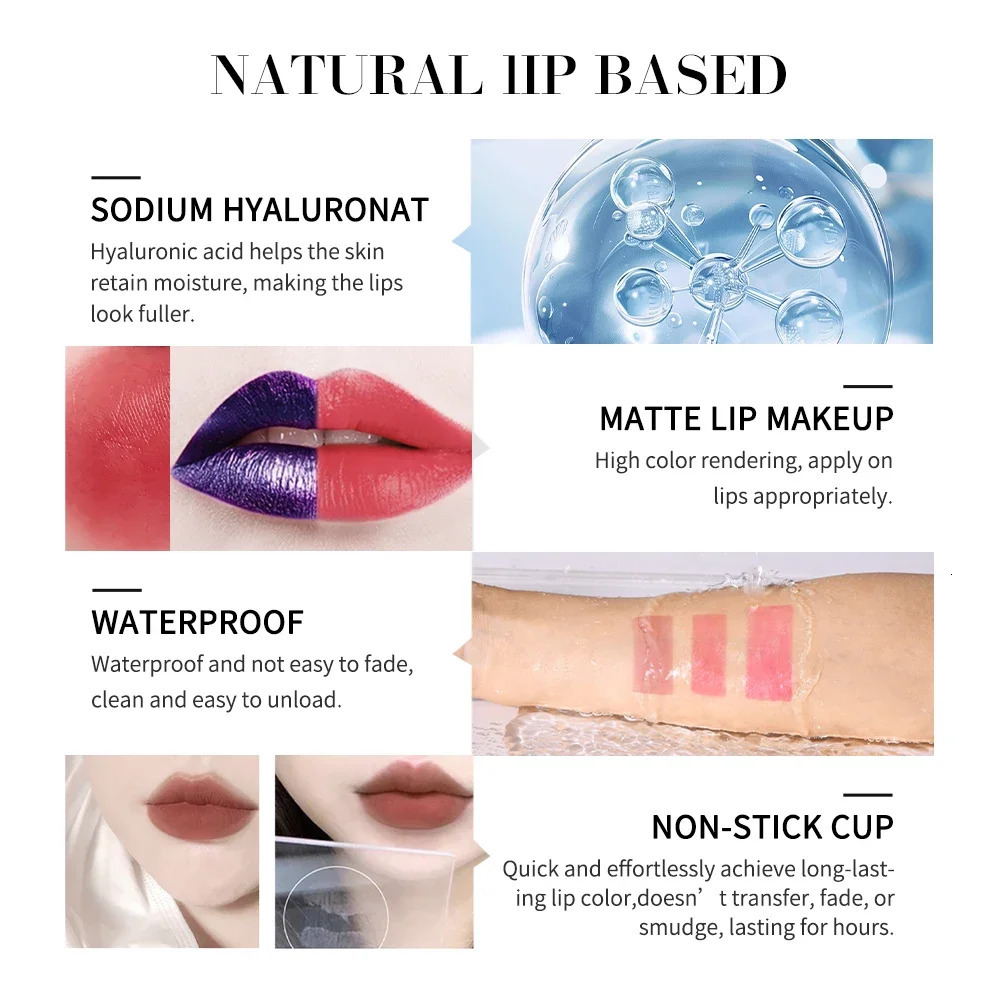 Metallic Tear-Off Lip Stain Matte Tattoo Dyed Lip Tint Peel-Off Liquid Lipstick Waterproof Lasting No Fading Lip Gloss Cosmetics 250113