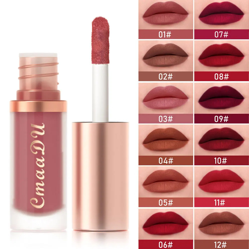 1pcs Waterproof Matte Velvet Lip Glaze Moisturizing Long Lasting Non-stick Cup Not Easy To Fade Lip Gloss Lipstick Makeup 250113