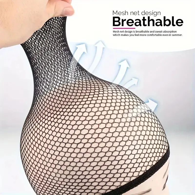 5 PiecesPackage High Quality Stretchable Elastic Hair Nets Open Ends Mesh Net Wig Caps for Hair Styling 250113