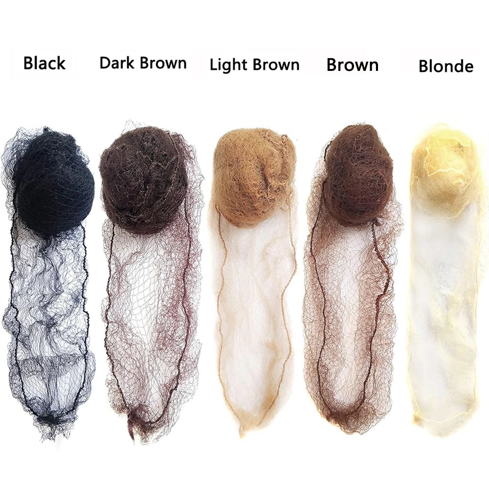 20Pcs Durable Nylon Hair Net For Bun Hair style Tool Black Blonde Brown 5Mm Hair Net For Wigs Mesh Hair Styling Hairnets 250113
