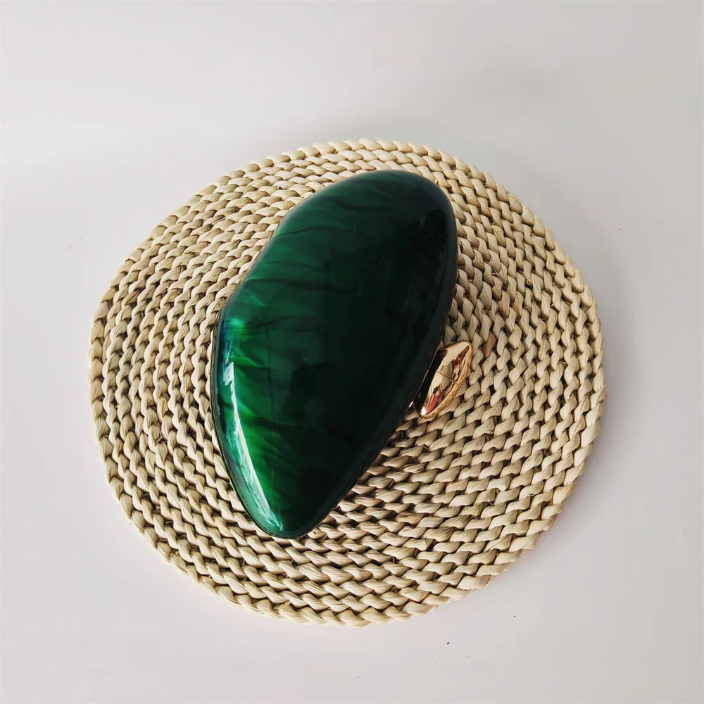 Mini Marble Green Pearl Acrylic Women Shell Box Clutches Gift Pro Small Evening Minaudiere Bags Wedding Bridal Handbags Party 250207