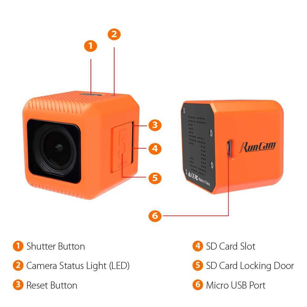 RunCam Action Camera 4K 2.7K RunCam 5 Orange Black RunCam5 Stabilizer Sport Drone RC Car for FPV EIS X2502101