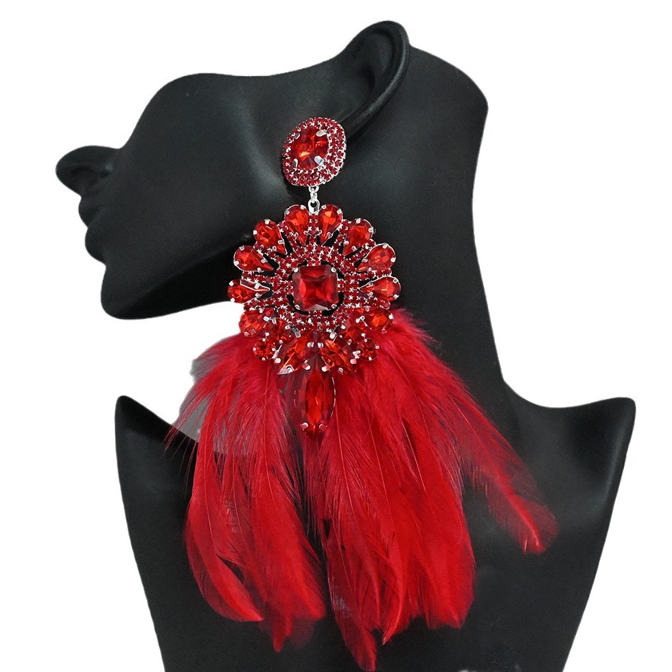 Exaggerated Earrings 2PCS/LOT Rhinestones Statement Ear Drops for Queens Banquet Accessories