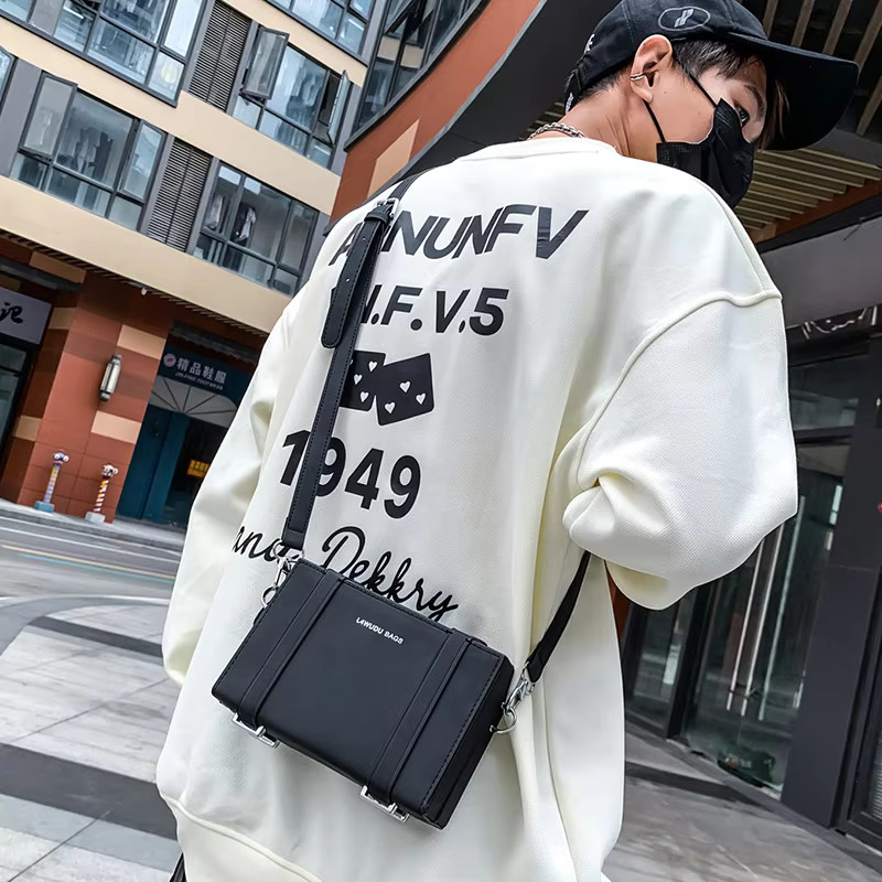 New Fashion Small Box Designer Casual Man Shoulder Crossbody Square Bags Pu Leather Sac Messenger Bag Original Brand