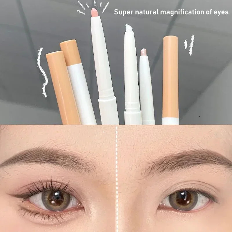 Glitter Silver Lying Silkworm Pen Color Natural Brightening Eye Shadow Pencil Shimmer Glue Eyeliner Waterproof Korean Makeup 250113