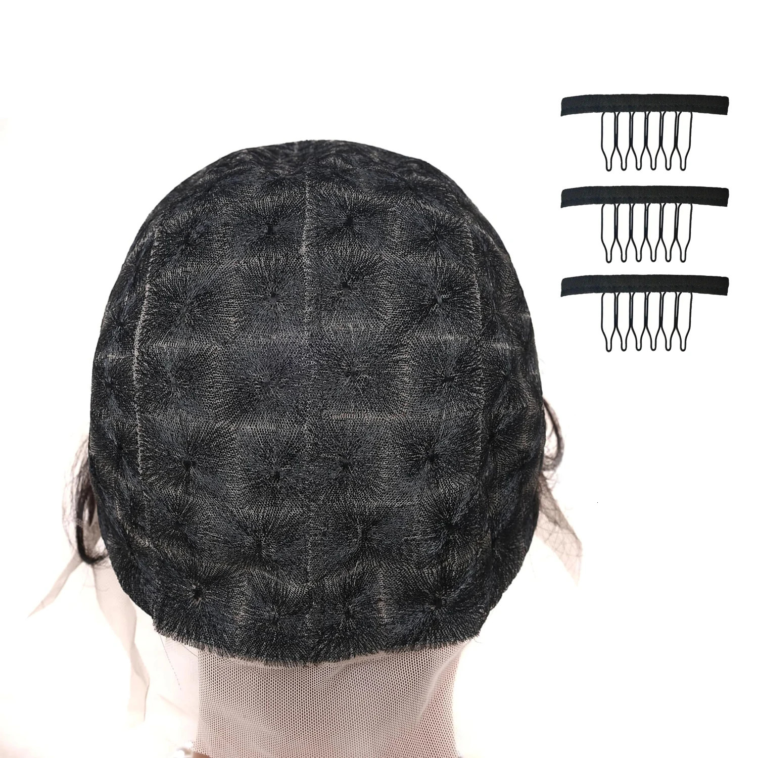 1 piece double lace braided wig cap DIY wig cap for crochet hair extension with baby hair wig making sew in crochet braided cap 250113