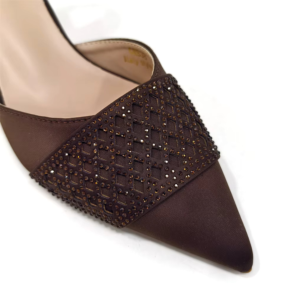 Venus Chan 2025 Fashion Brown Color Women's Party Shoes Bag Set With Elegant Dia Butterfly Design - Stylish And Chic 250318