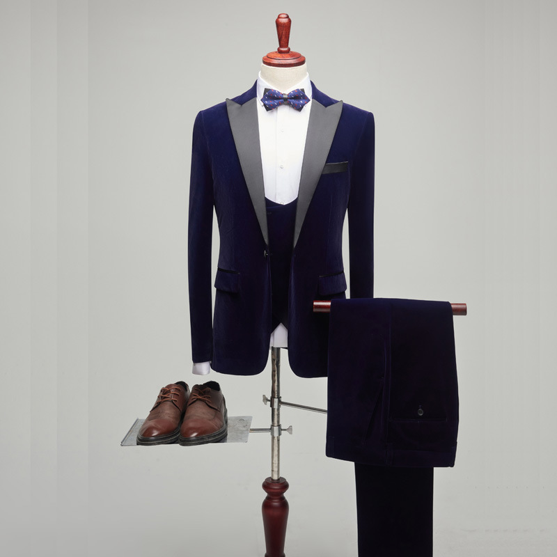 H598 Business formal suit groom wedding dress double breasted suit men
