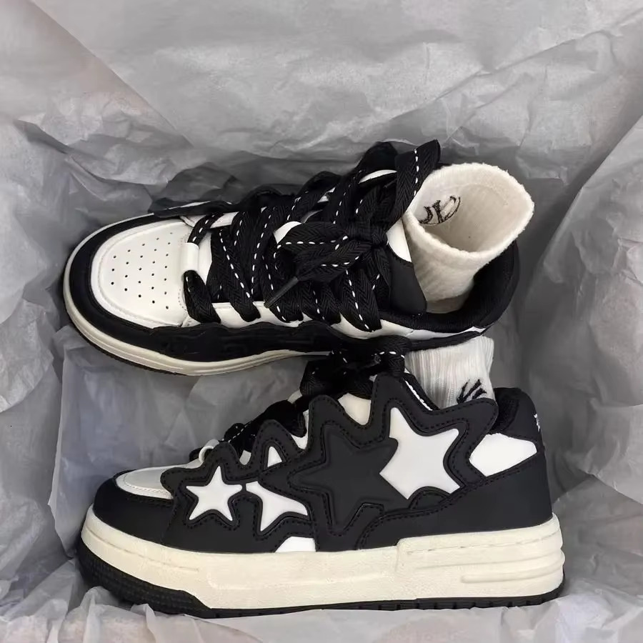 Men's And Women's Plus Size 41 42 Women's Designer Casual Star Thick Soled Sports Shoes Women's Thick Soled Sports Bread Shoes Ska