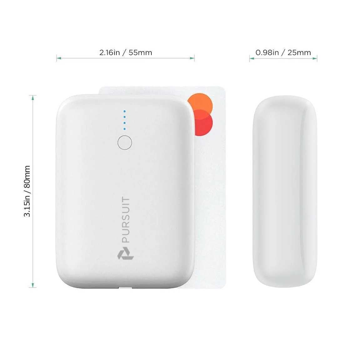 PURSUIT 10000mAh tra-Cpact Power Bank with USB-C PD and USB-A Recycled Plastic Housing and Plastic- Packaging Z250208