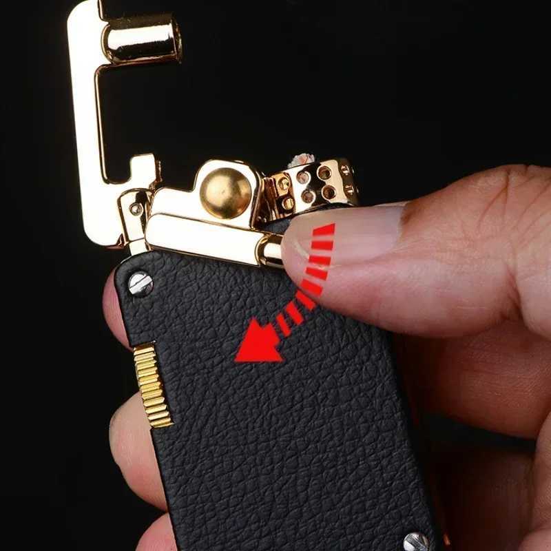 new CHIEF Kerosene Lighter Light Luxury Rocker Ejection Ignition Mechanical Personali Mens Business Gift Collectible Y250210 W260202