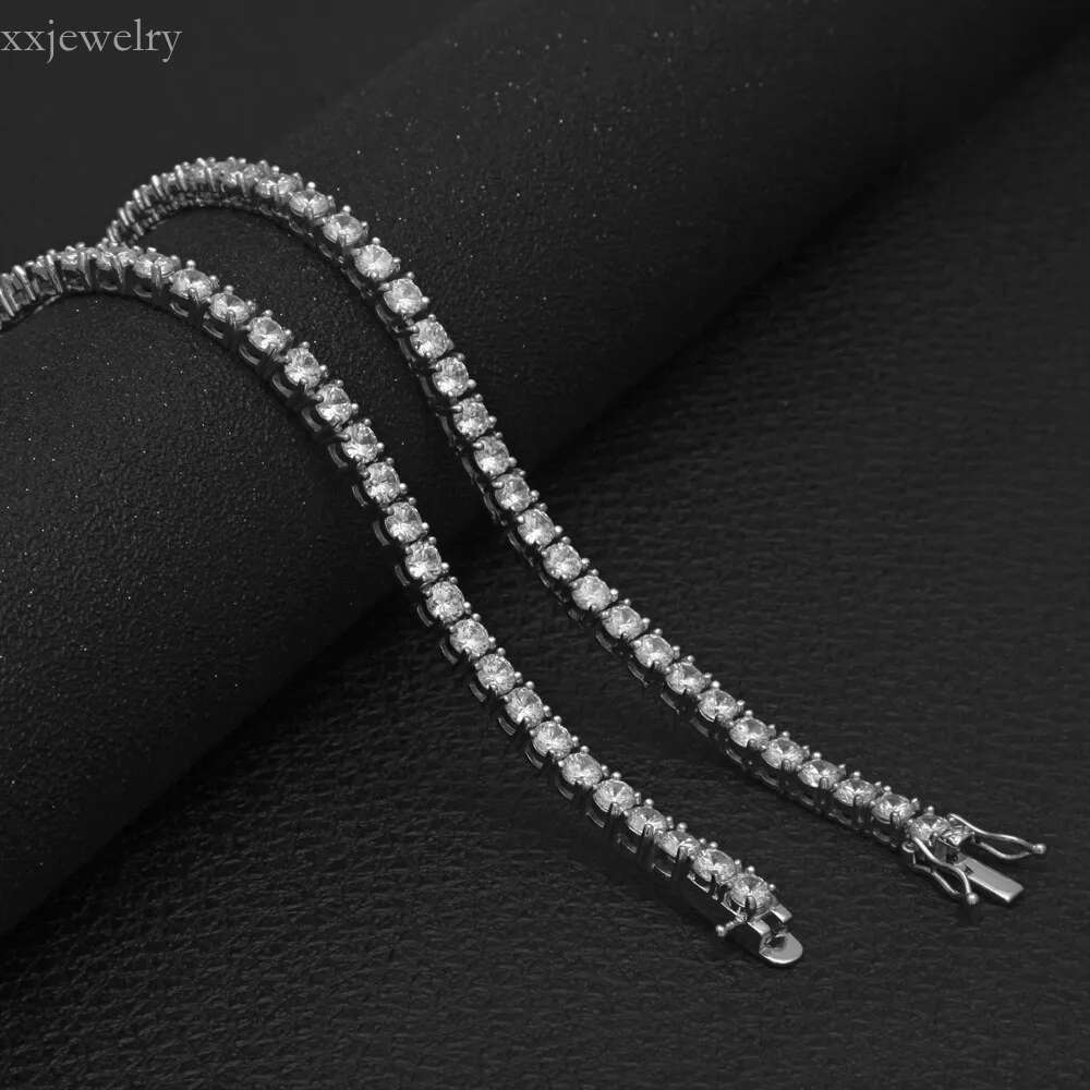 designer titanium steel plated gold sier tennis 3-5mm width inlaid 5A CZ dia iced out chain k necklace for women men hip hop jewelry