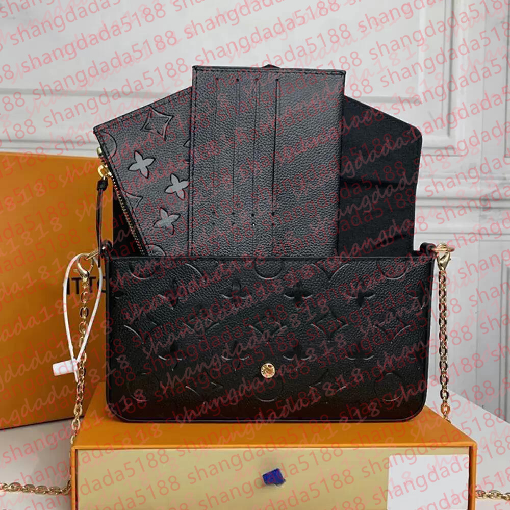 Luxurys Designer Bag 3 Multi FELICIE POCHETTE Chain Bags Handbag Crossbody Purse Women Shoulder Bags Lady Letter Genuine Leather Tote Bag Wallet Female backpack