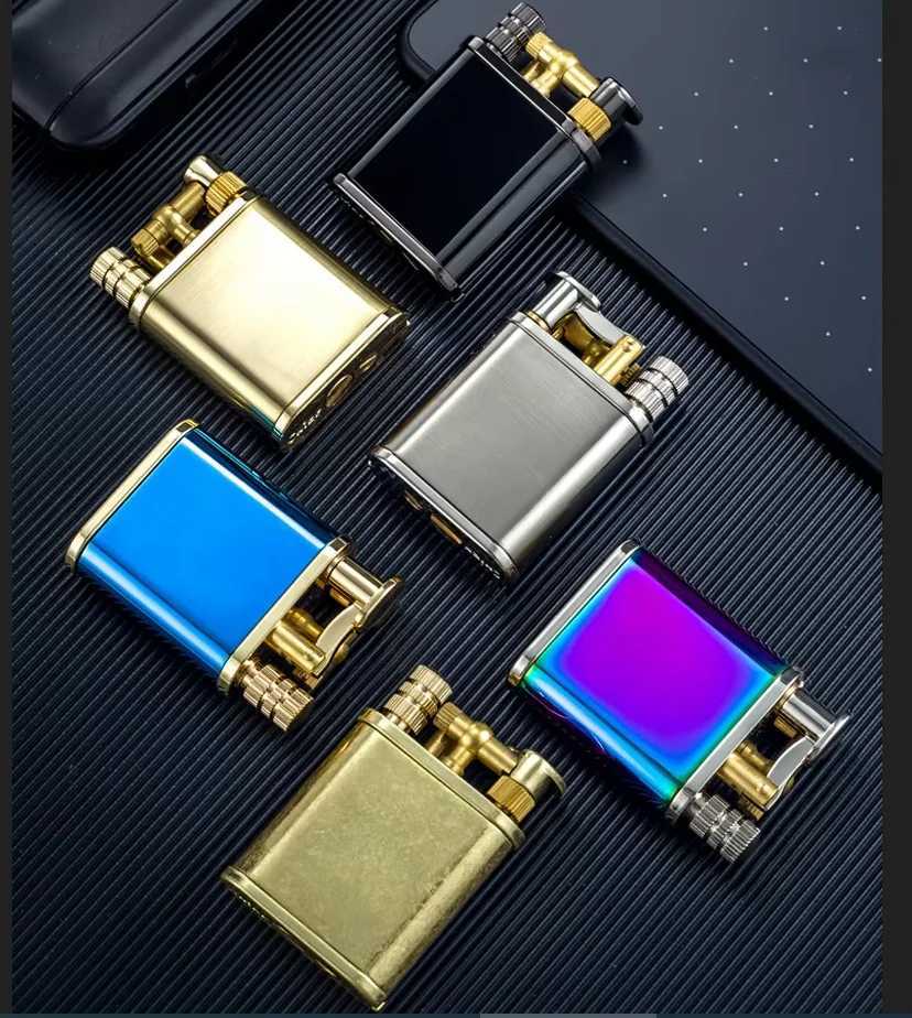 2 in 1 Cool Lighter Kerosene Pernt Match Antique Luxury Vintage Style Refillable Lighters for Fire Cigarette Candle Kitchen Y250210