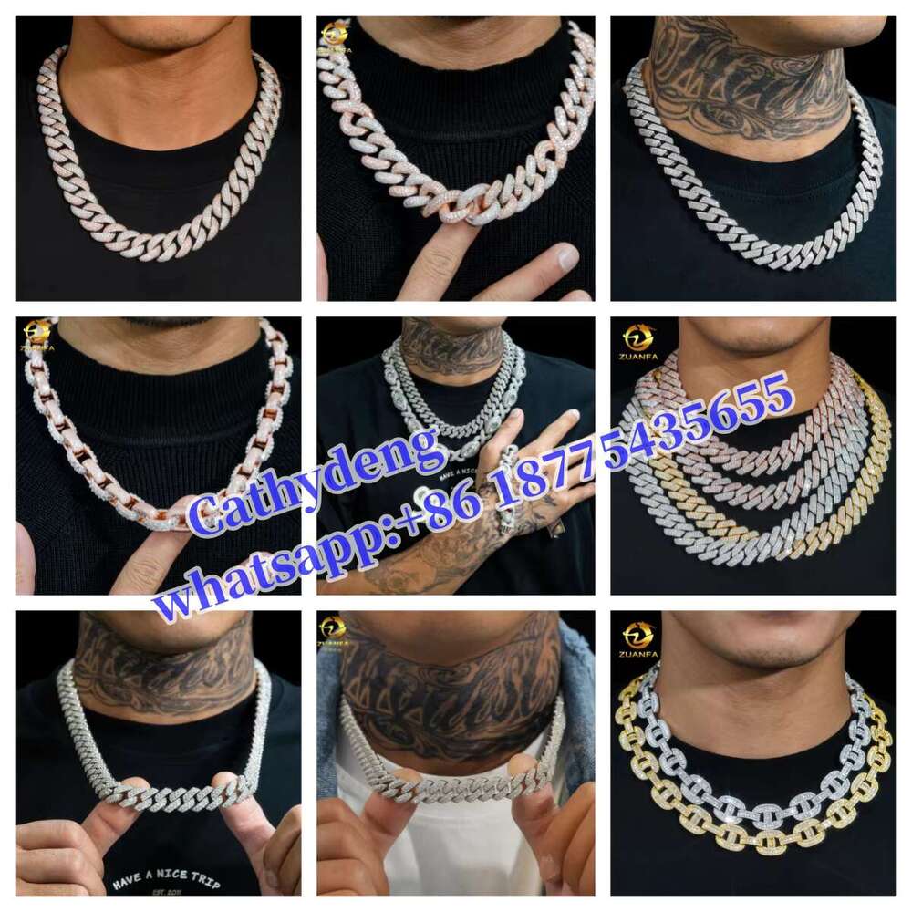 Wholesale Price Sier 8Mm Moissanite Ball Chain Hip Hop Jewelry Iced Out Cuban K New Fashion Rapper Chain
