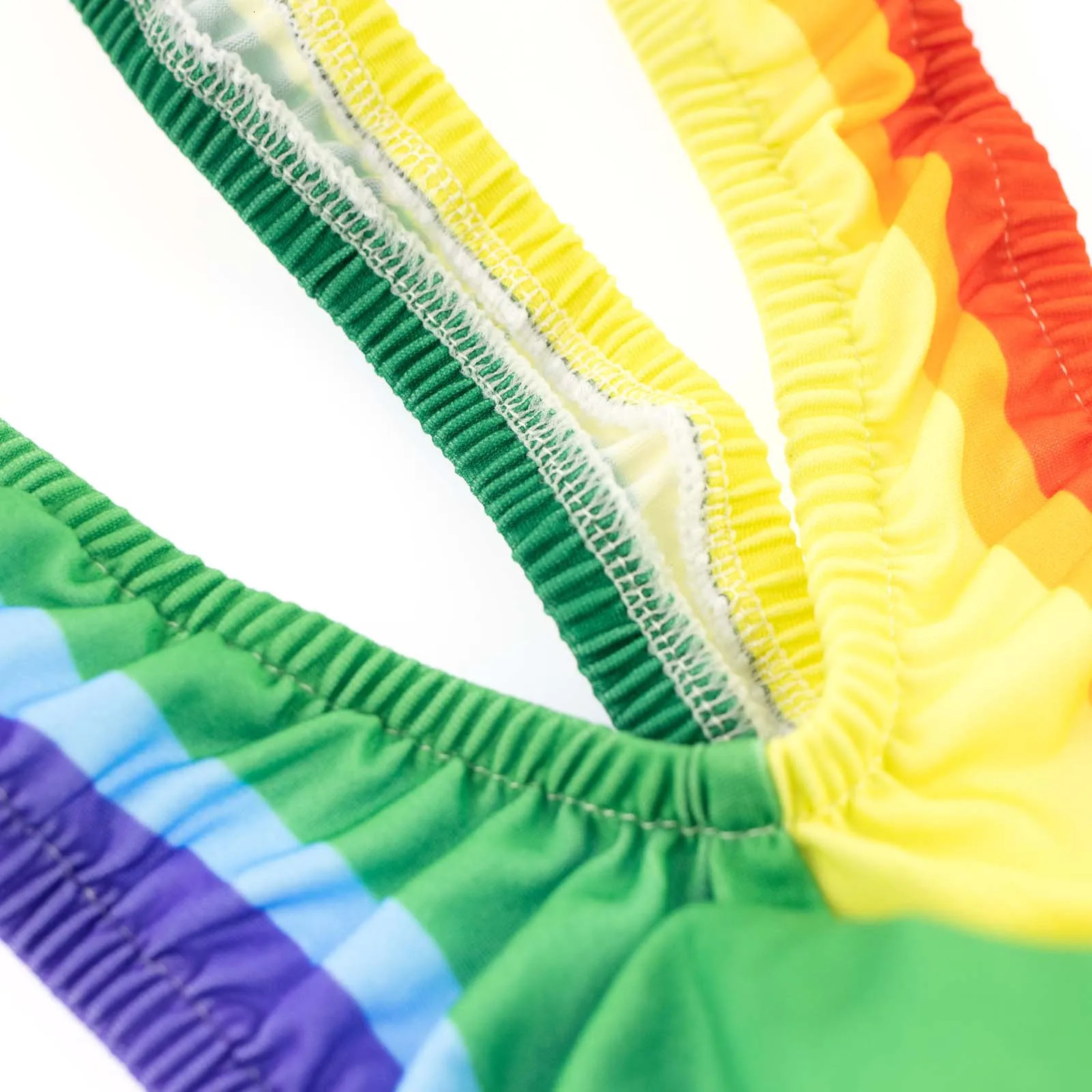 Mens sexy underwear open thong Mankini rainbow one-piece swimsuit thong underwear swimsuit 250207