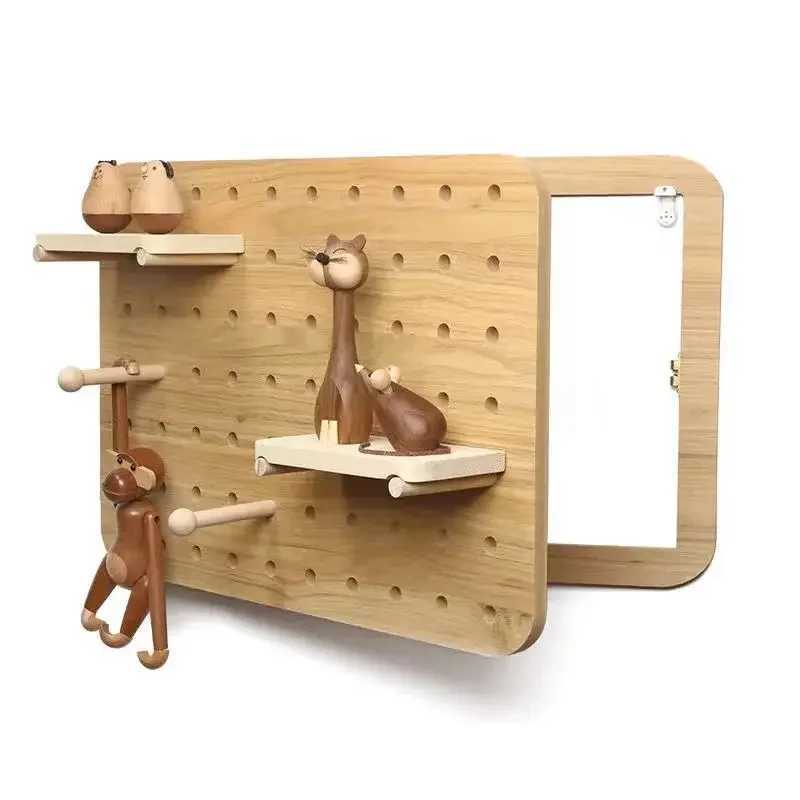 Storage Holders Racks Meter Cover Modern Decorative Boards Electric Box Hidden Nordic Pegboard Wooden Boards Shelf Rack Wall Decorations Living Room C