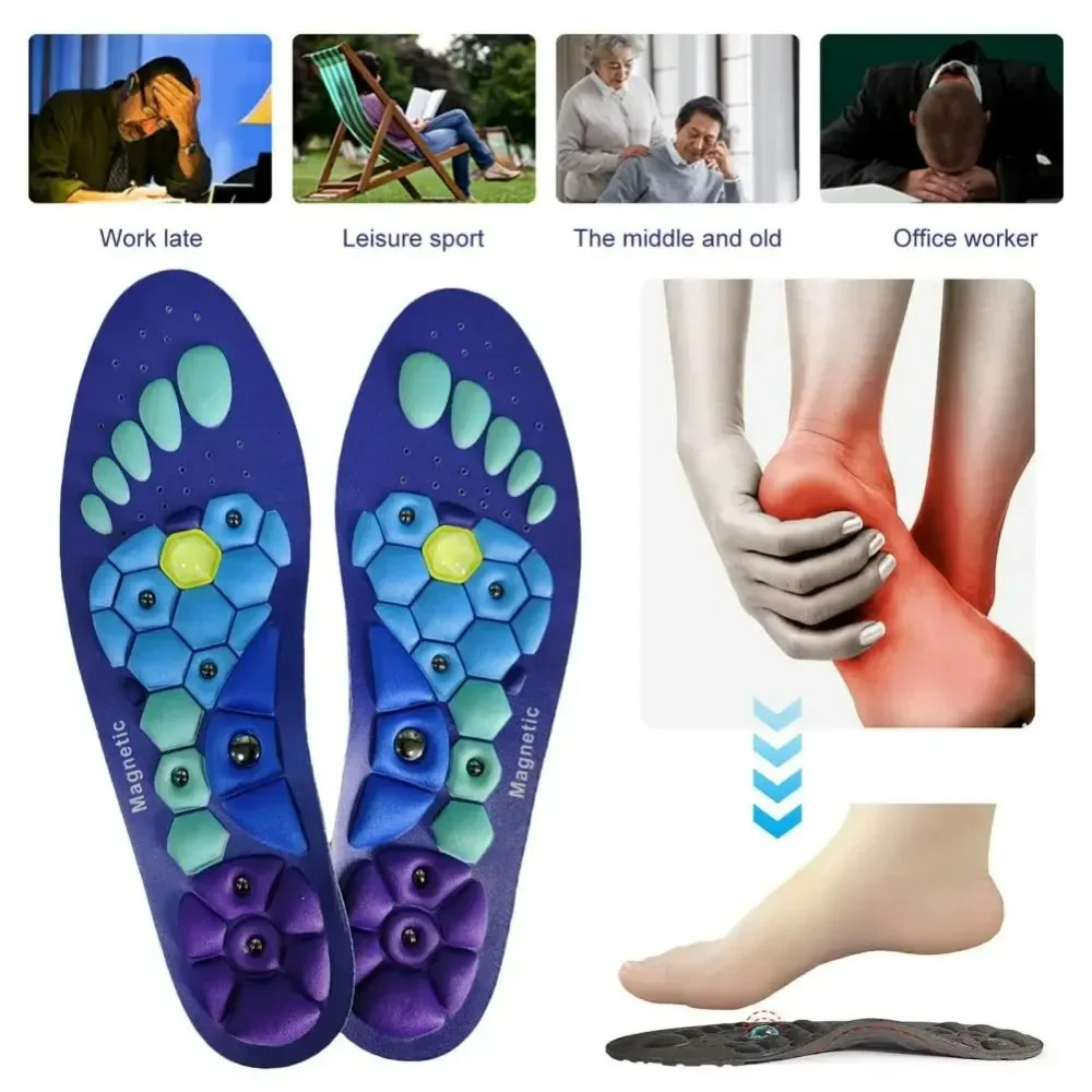 Acupressures Insoles Magnetic Insoles for Women Men EVA Foot Massage Orthopedic Acupressures Insoles Pads Standing All Day 250211
