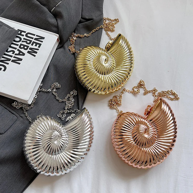 Conch Fashion Evening Banquet Bag Chain Bar Dinner Sparkling Acrylic Handbag 2024 250207