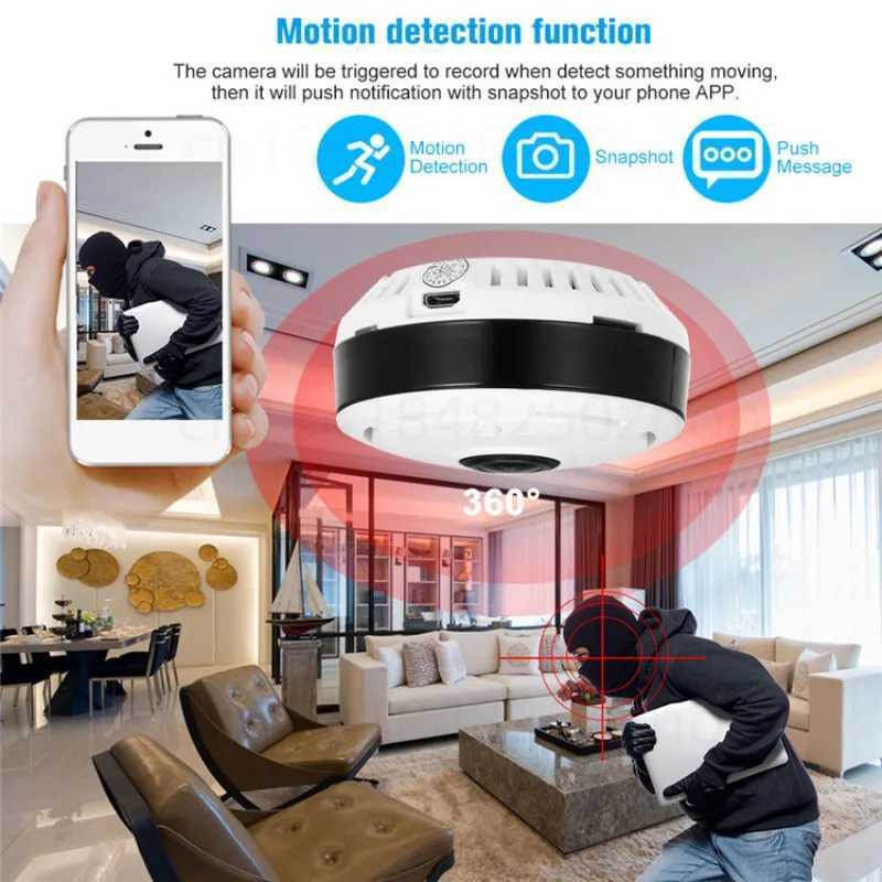 Mini Wifi 360 Camera Invisible Spy Cam Panoramic Monitoring IP/AP Webcam Remote Surveillance Night Vision Small Camcorders X250210 - view 3