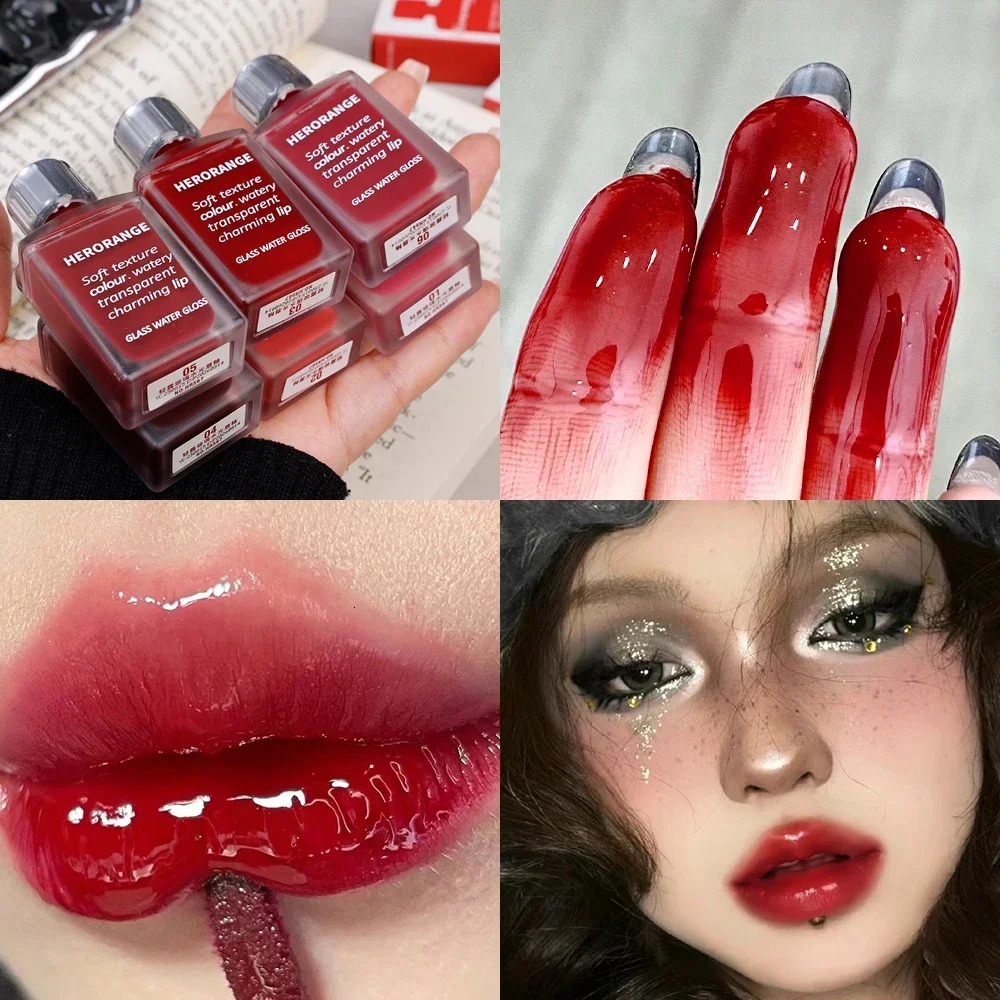 6 Color Water Mirror Gloss Lip Glaze Natural Lasting Hydrating Moisturizing Not Easy To Take Off Makeup Liquid Lipstick Cosmetic 250113