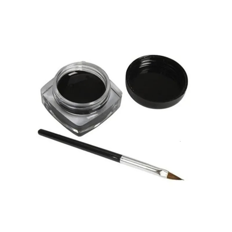 Black Color Eyeliner Gel with Brush Easy to Wear Makeup Long-lasting Waterproof Eye Liner Make up Beauty Women Cosmetics 250113