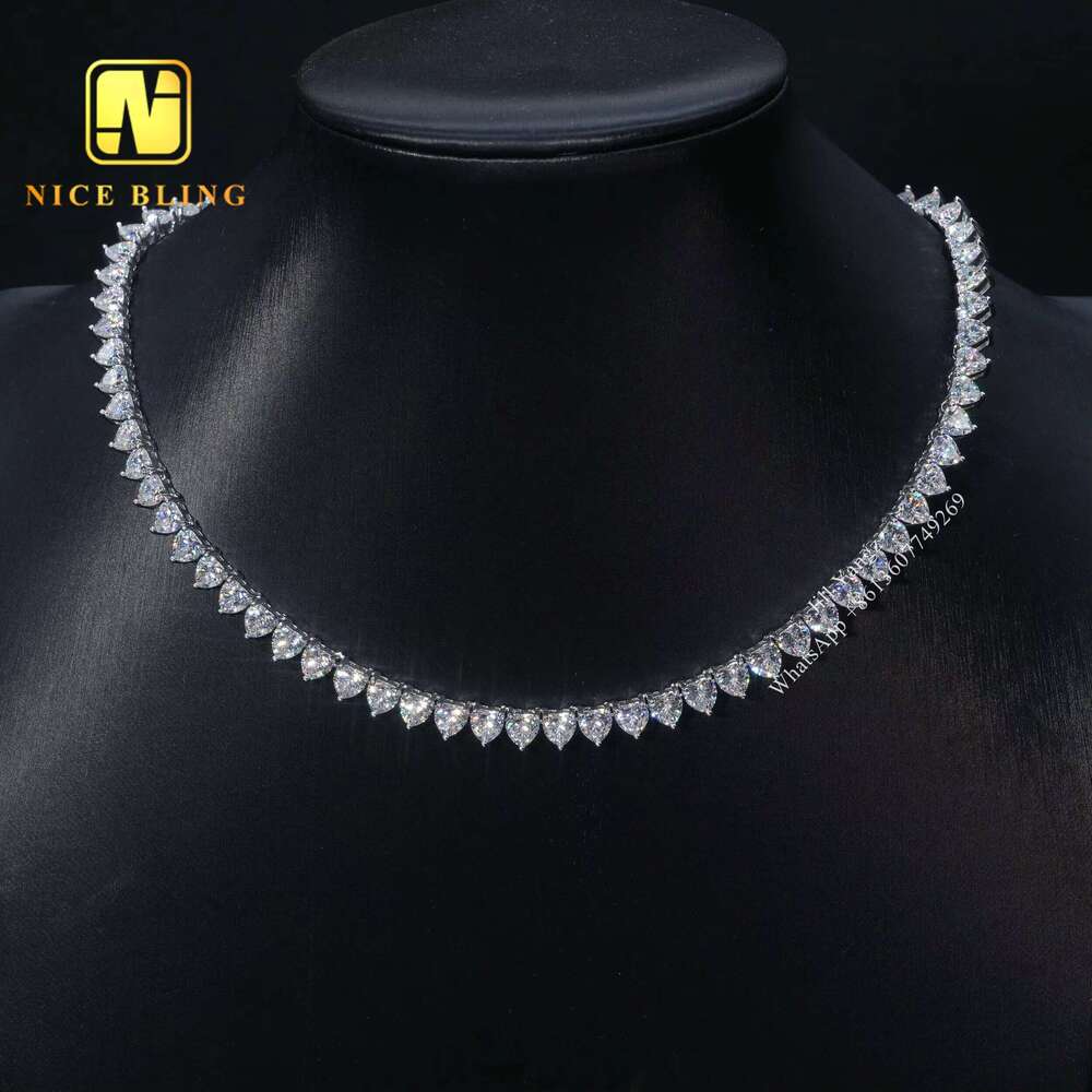 New Fancy Shaped Chain Collection Heart Pear Graduation Sier Pyroxene Tennis Necklace Girlfriend