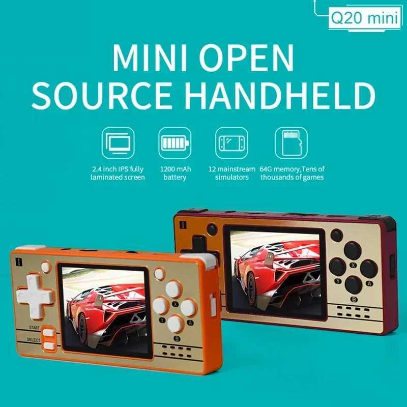 Powkiddy Q20 Mini Game Console Open Source Handheld Consoles 2.4inch OCA Full Fit IPS Sn Game Players For PS/GBA/SFC/NES etcXJ250211