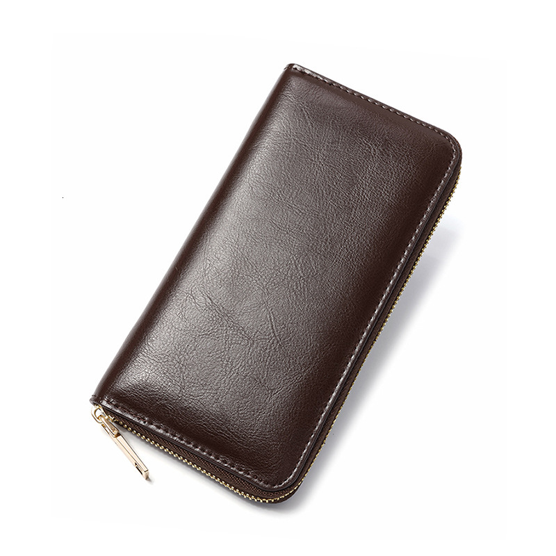 New Oil Wax Pattern Cowhide Women's Zipper Wallet Long Genuine Leather Large Capacity Handbag swissmilitary