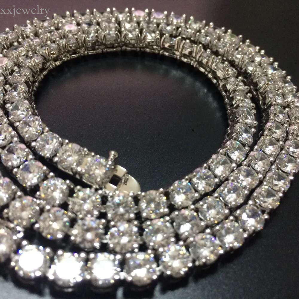 designer titanium steel plated gold sier tennis 3-5mm width inlaid 5A CZ dia iced out chain k necklace for women men hip hop jewelry