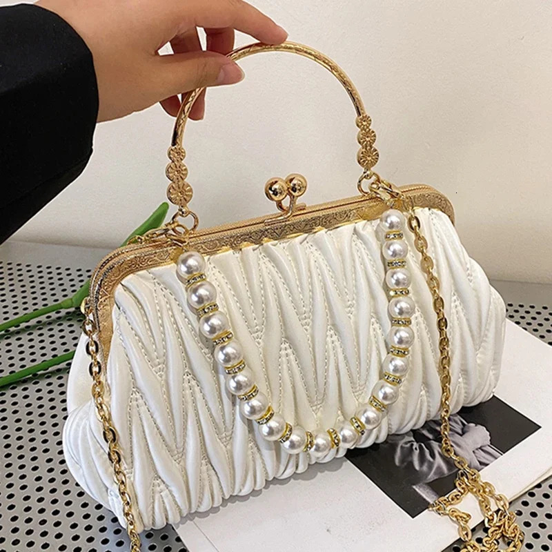 PU Leather Women Evening Bag Chain Shoulder Messenger Bag Shell Clip er Handbag Fashion Purse Party Wedding Clutch 250207