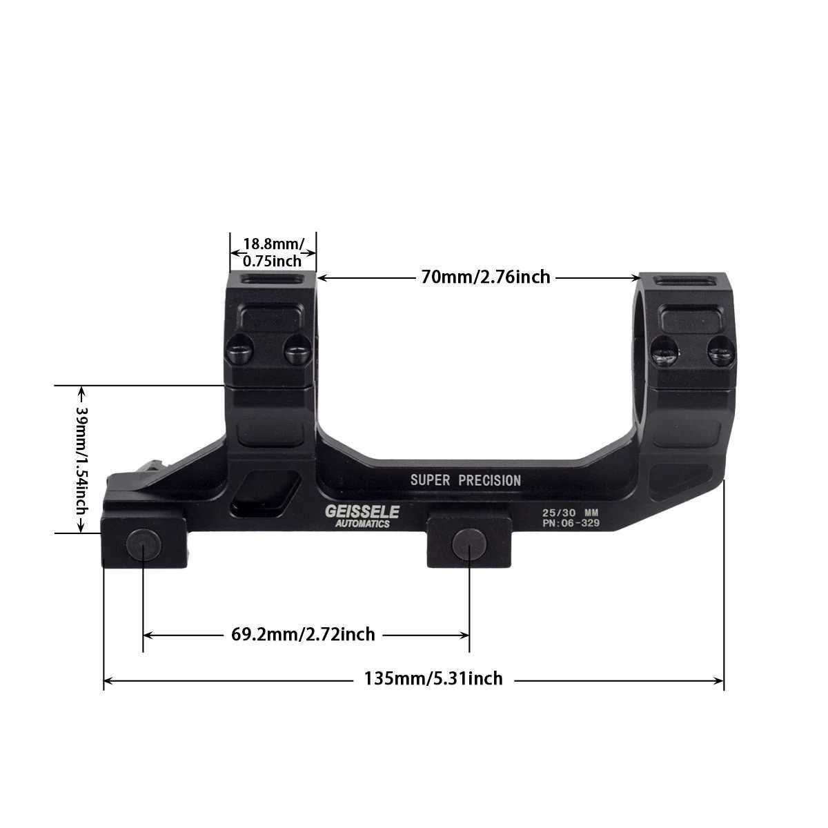 GEISSELE Cantilever. 5.93 Rifle Range Installation High Profile Picatinny Track Base Rifle 25.4mm 30mm AK Side Gun Sight AR5W250211