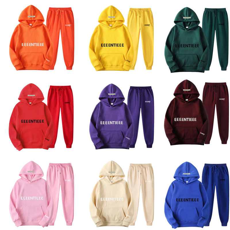 Men's Tracksuits Sportswear Women's Street Hip-hop Fashion Letter Printed Sweatshirt Sweatpants Two Piece Loose Casual