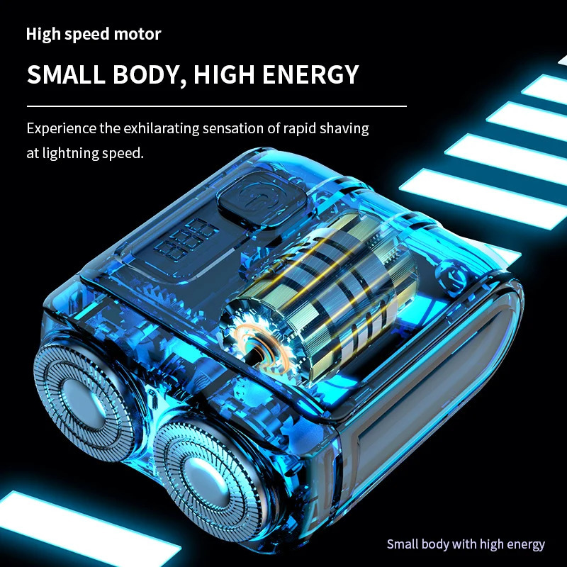 Travel Electric Shaver For Men Double Floating Magnetic Blade Head Portable Beard Knife Rechargeable MINI Rotary Electric Razor 250805