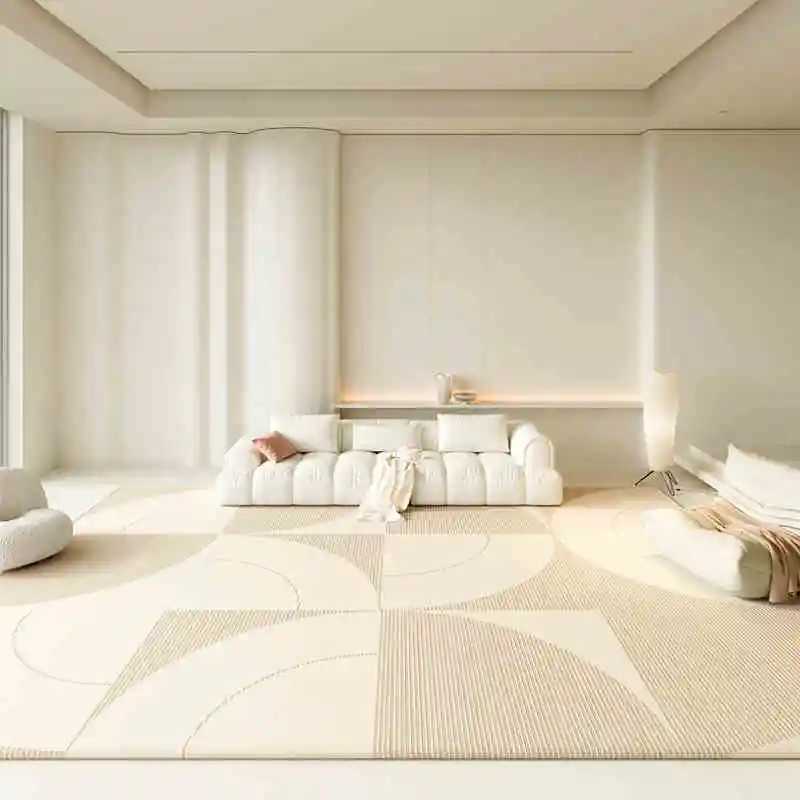 VIKAMA Light Luxury High- Cream Wind Soft and Comfortable Faux Cashmere Washed Back Carpet Living Room Bedroom Rug Y250210