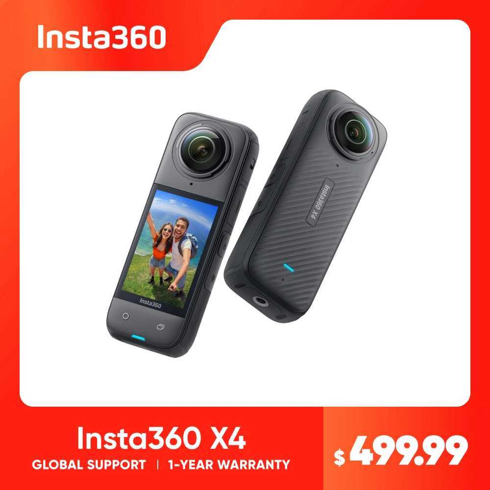 Insta360 X4 - 8K Waterproof 360 Action Camera 4K Wide-Angle Video Invisible Selfie Stick Removable Lens Guards 135 Min Last X250210