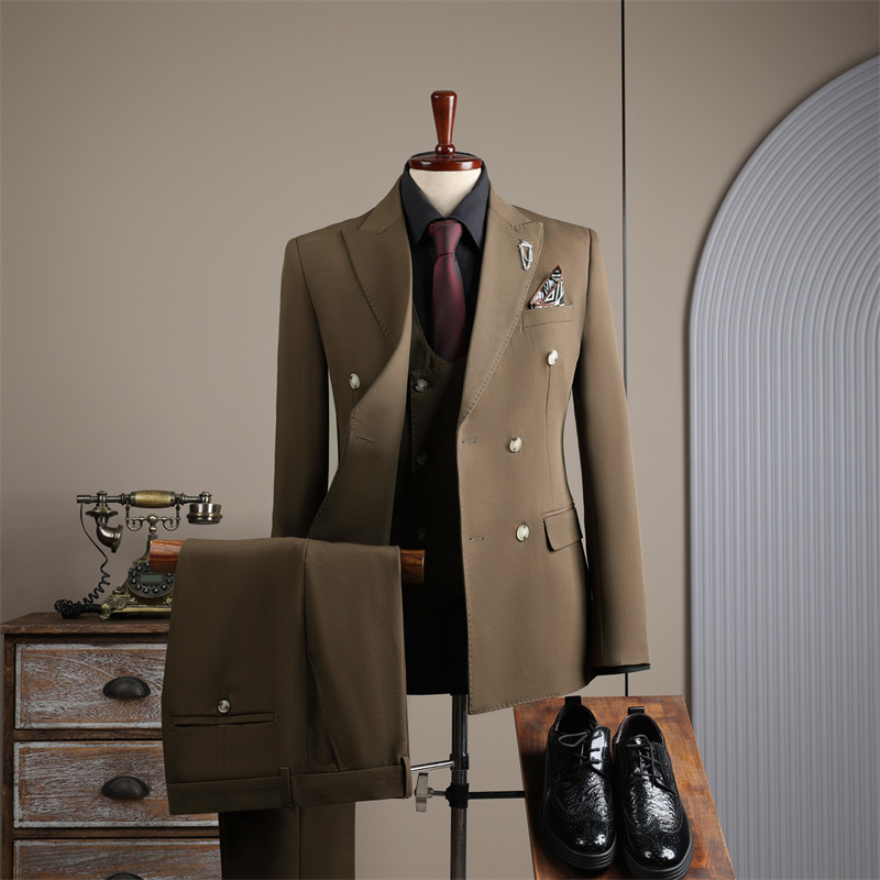 H601 Business formal suit groom wedding dress double breasted suit men