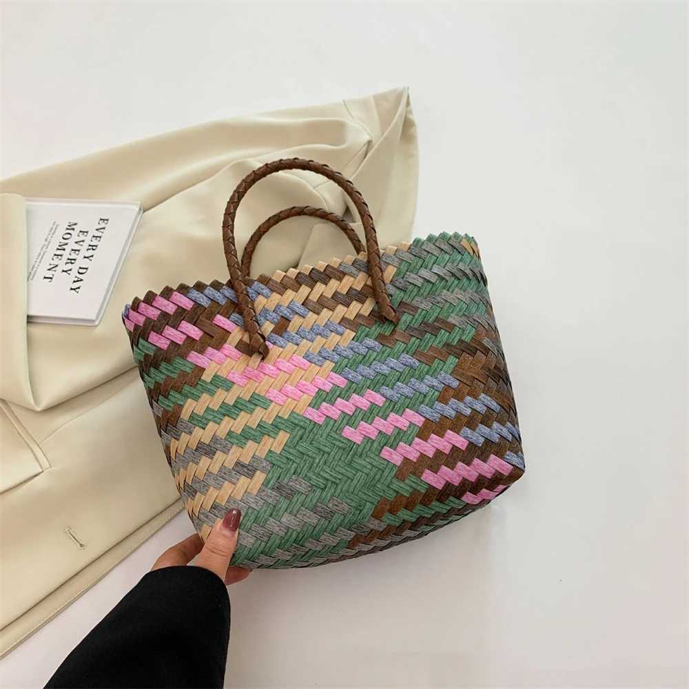 Imitati Rattan Womens Bohemian Handbag Summer Beach Large Capacity Shoulder Bag 2024 New FiXJ250412