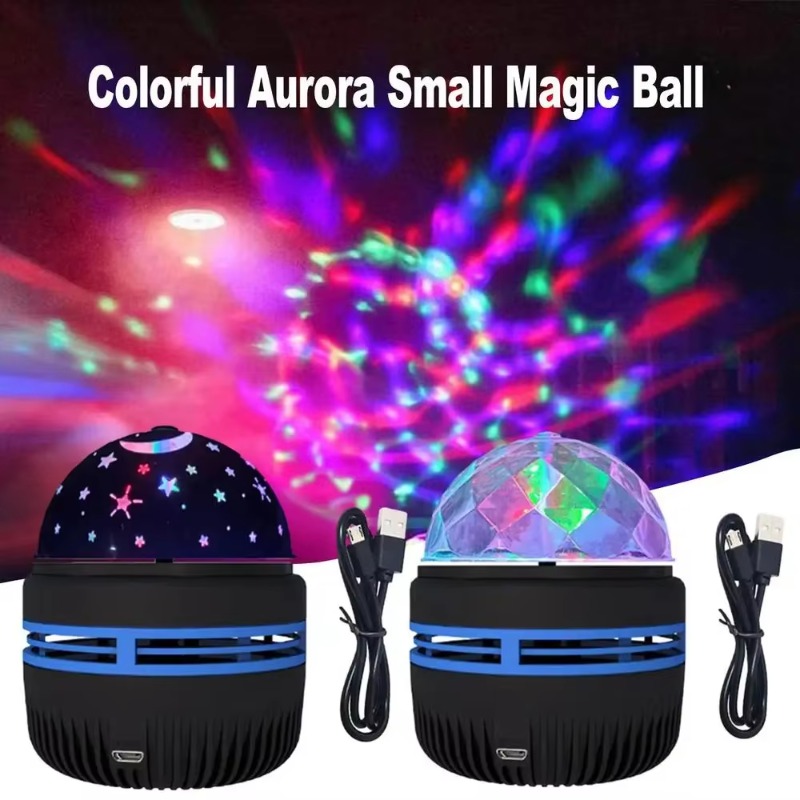 LED Star Galaxy Projector Lamp USB Auto Rotating Magic Ball Moon Light Colorful Starry Sky Remote Control Night Lights Room Decor
